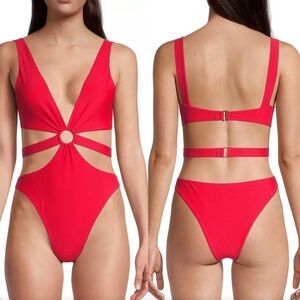 Ramy Brook Red Lexi One Piece Swimsuit Medium